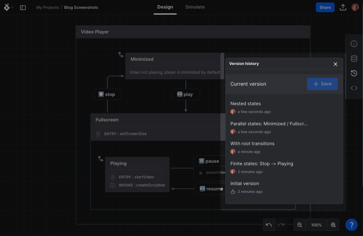 Example of creating versions of your machine for experimenting with different modeling approaches.